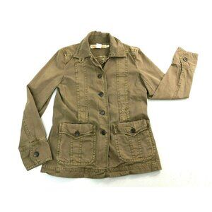 J Crew Weathered Broken In Chino Jacket Classic Twill Button Front Blazer Wm XS